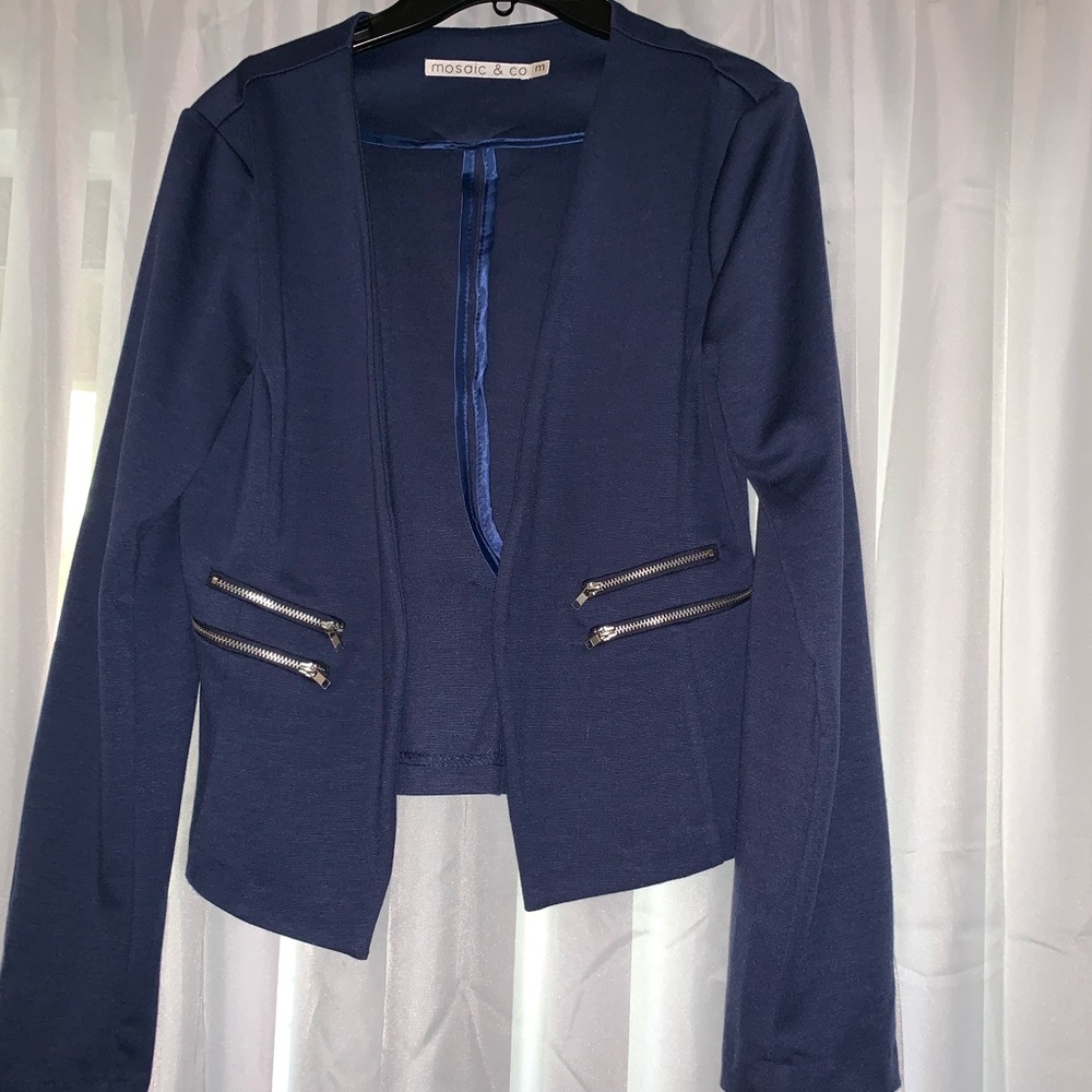 Navy blue blazer.